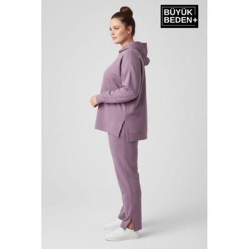 Büyük Beden Kapşonlu Tunik Sweatshırt SPR26BTK991