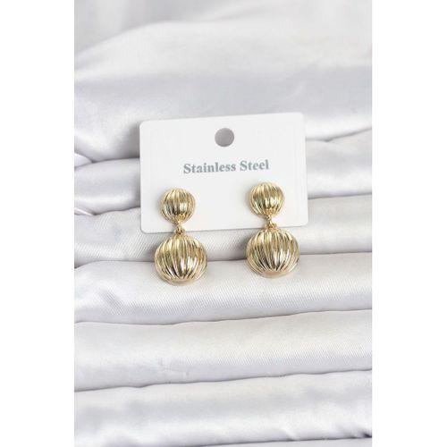 316L Çelik Gold Renk Vintage Model Kadın Küpe