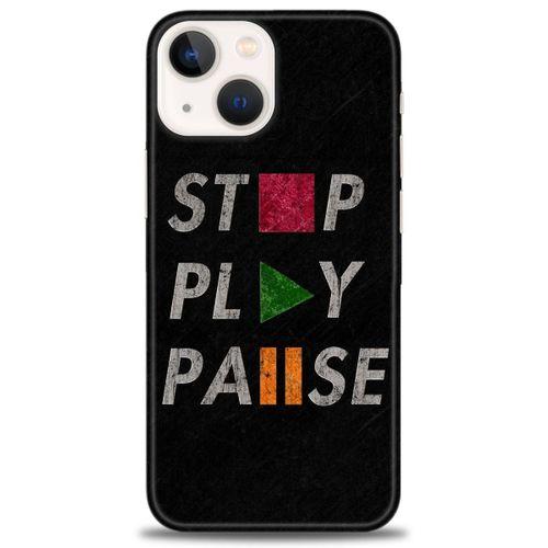 iPhone 13 Mini Kılıf HD Baskılı Kılıf - Stop Play + Tam Ekran Koruyucu