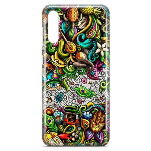 Samsung Galaxy A70 Kılıf Hindistan Doodle Arka Kapak Koruma Desenli Full Koruyucu