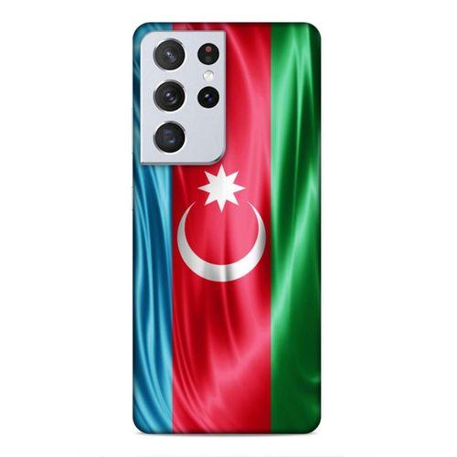 Samsung Galaxy S21 Ultra Uyumlu Kılıf Azarbaijan (36) Glitter Kılıf Tam Bayrak