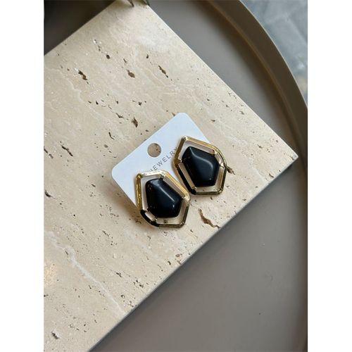 Taşlı Küpe - Siyah