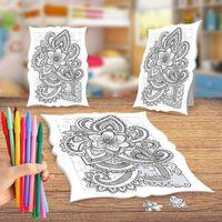Çiçek Desenli Mandala Boyama Puzzle Tablo Çocuk Eğitici Yapboz