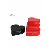 3'lü Kalp Şekilli Dekoratif Hediye Kutusu Royaleks-SVR-3522