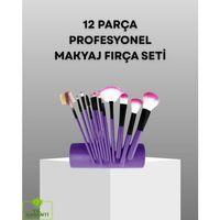 Ultra Yumuşak 12’li Makyaj Fırça Seti – Dökülme Yapmaz, Dalin Şampuan İle Temizlenebilir