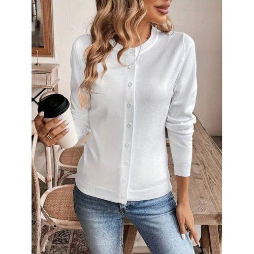 Kadın Uzun Kollu önden Düğmeli Triko Ceket