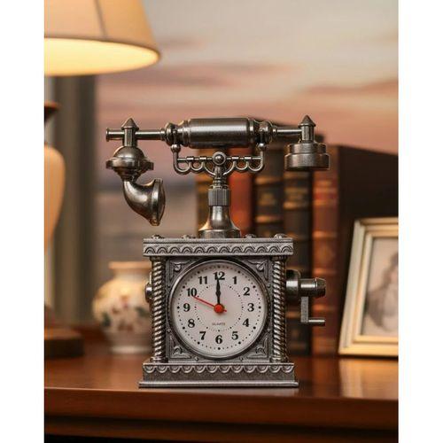 Retro Telefon Görünümlü Çalar Saat Masa Ve Raf Dekoru