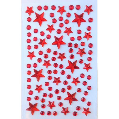 Renkli Yıldız Taş Sticker Yapışkanlı Saç, Yüz, Tırnak ve Süs Taşı Işıltılı Parlak
