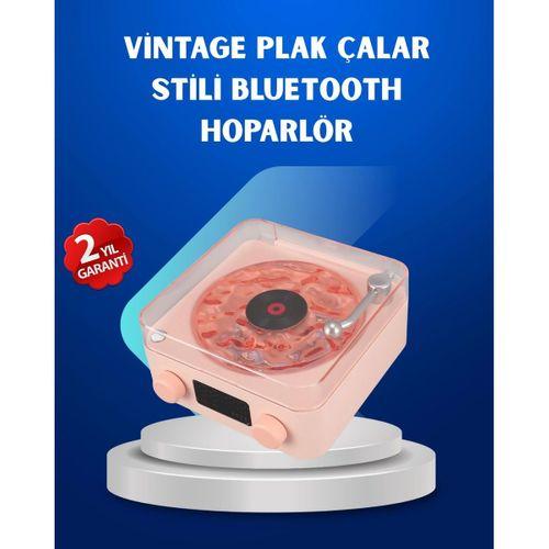 Retro Saatli Bluetooth Hoparlör – Gece Lambalı Kristal Ses Kalitesi