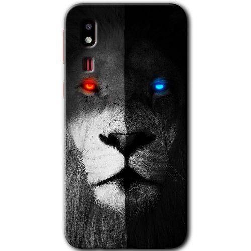 Potkal Hediye Fabrikası Samsung Galaxy A2 Core Kılıf HD Desen Baskılı Arka Kapak - Fire and Ice Lion