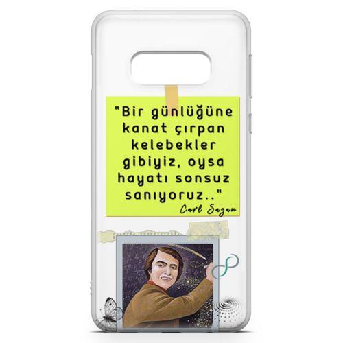 Samsung Galaxy S10e Kılıf Caps Carl Sagan Arka Kapak Koruma Desenli Full Koruyucu
