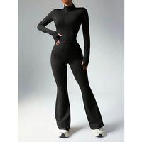 Kadın Uzun Kollu önden Fermuarlı Kısa Dalgıç Bluz Ve Pantolon Ikili Takım