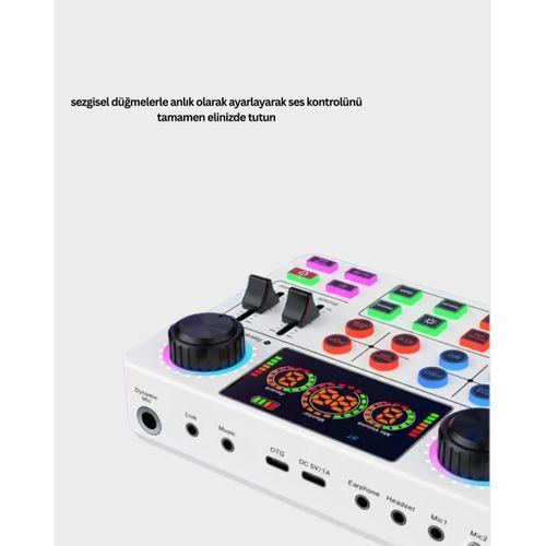 Çok Efektli Canlı Yayın Ses Mikseri Usb Ve Kablosuz Uyumlu