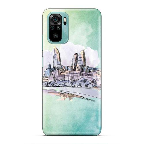 Xiaomi Redmi Note 10 5G Uyumlu Kılıf Azarbaijan (2) Kabı Baki Silüet