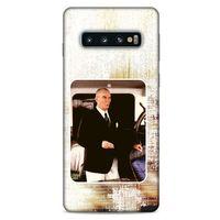 Samsung Galaxy S10 Kılıf Atatürk (24) Darbe Emici Kılıf Eskitilmiş Beyaz