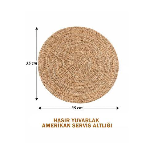 35 cm Hasır Yuvarlak Amerikan Servis Altlığı (Supla)