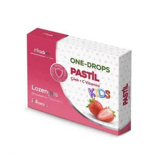 Miraderm One Drops Çilek + C Vitamini Kids 24 Pastil 8684252160464