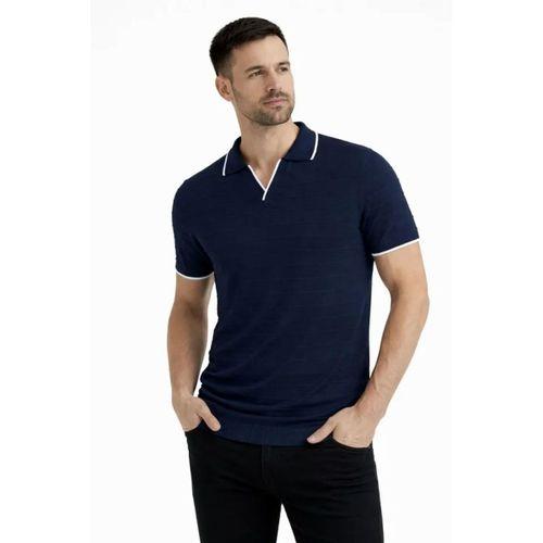 Erkek 3’lü Paket Triko Yakalı Düğmesiz Açık Yaka Fitilli Kısa Kollu Regular Fit Tişört -