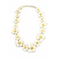 Mineli Çiçek Kolye - Krem