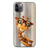 Lopard Apple Iphone 11 Pro Max Uyumlu Kılıf GameX (43) Thin Fit Kılıf Gözlüklü Zürafa