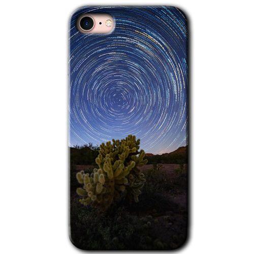 iPhone SE 2022 Kılıf HD Desen Baskılı Arka Kapak + Temperli Cam - Eclipse Sky