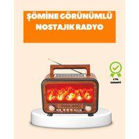 Şömine Alev Işıklı Solar Bluetooth Hoparlör – 7w Güçlü Ses, Fm Radyo