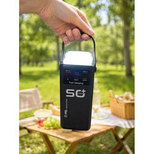 50.000 Mah Powerbank Hızlı Şarj 4 Dahili Kablolu Dijital Göstergeli Led Aydınlatmalı Taşınabilir Şarj Cihazı