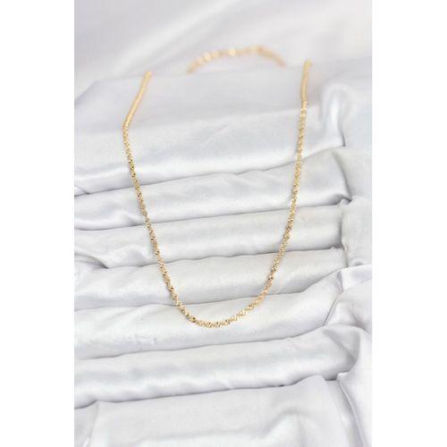 CM 14K Gold Renk Ezme Burgu Zincir Model 60 cm Kadın Kolye