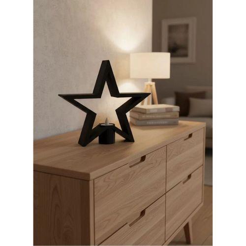 Siyah Yıldız Şeklinde Mumluk Loş Işık Dekor Aksesuarı