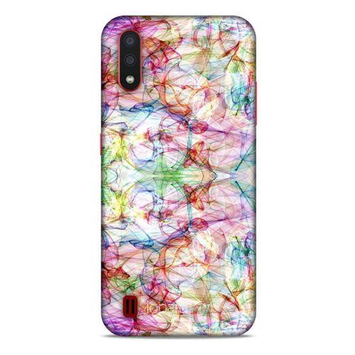 Samsung Galaxy A01 Kılıf Pastel Renkler (12) Koruyucu Silikon Beyaz Mavi