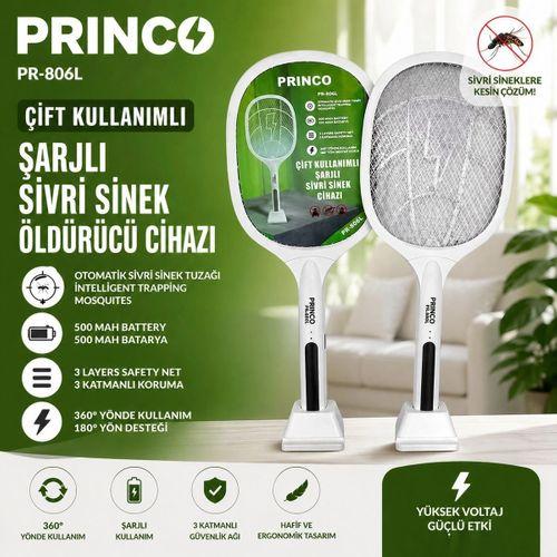 Princo Pr-806l Çift Kullanımlı  Sivri Sinek Öldürücü Raket