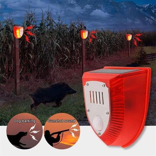 PowerMaster PM-26952 Köpek Silah Sesli Hayvan Kovucu Alarm Cihazı Sadece Gece Çalışır Solar Panelli