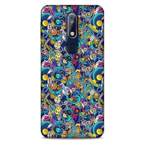 Graffitix (49) Desenli Silikon Kapak Nokia 7.1 Kılıf