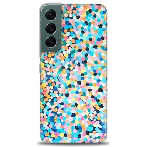 Samsung Galaxy S22 Kılıf HD Baskılı Kılıf - Renkli Benekler + Tam Ekran Koruyucu