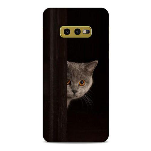 Lopard Samsung Galaxy S10e Uyumlu Kılıf Kediler (49) Ultra Silikon Kılıf Turuncu Gözler