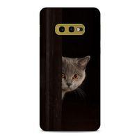 Lopard Samsung Galaxy S10e Uyumlu Kılıf Kediler (49) Ultra Silikon Kılıf Turuncu Gözler