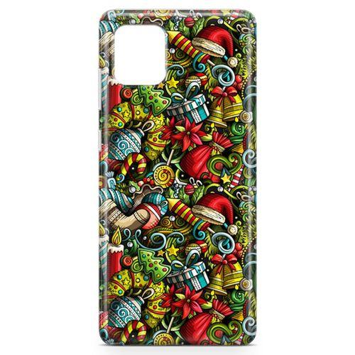 Samsung Galaxy A81 Kılıf Yılbaşı Süsleri Doodle Arka Kapak Koruma Desenli Full Koruyucu
