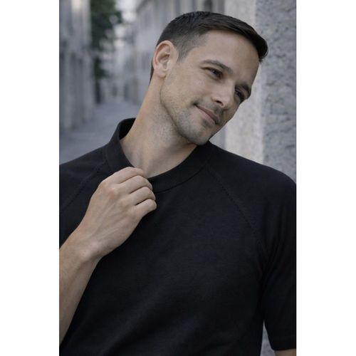 Beckett Reglan Kol İnce Triko Kısa Kollu Erkek T-Shirt - Siyah