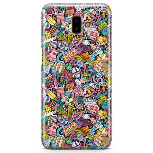 Samsung Galaxy J6 Plus Kılıf Kız Bebek Giyim Doodle Arka Kapak Koruma Desenli Full Koruyucu