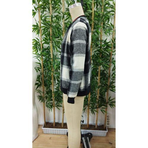 Kadın Uzun Kollu önden Fermuarlı Ekose Desenli Ceket