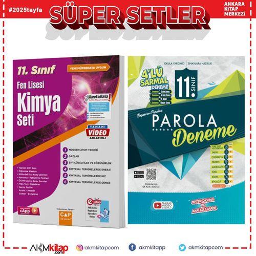 Çap Yayınları 11.Sınıf Fen Lisesi Kimya Seti ve Evrensel 4 lü Sarmal Deneme Seti 2 Kitap