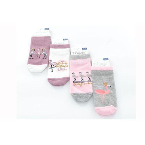 Ekinoks 4 Lü Darlene Flamingo Desenli Kız Çocuk Patik Çorap