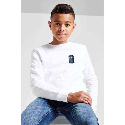 Doctor Who Tardis Baskılı Unisex Çocuk Beyaz Sweatshirt