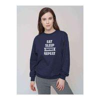 Fortnıte Baskılı Indigo Mavi Kadın Sweatshirt