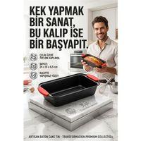 Yanmaz Yapışmaz Baton Kek Kalıbı Silikon Saplı Ekmek Kalıbı 24 cm Granit Efektli 723135