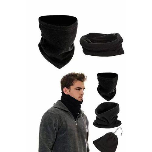 Polar Termal Kar Maskesi ve İpli Boyunluk Bere Siyah Set - mudanis