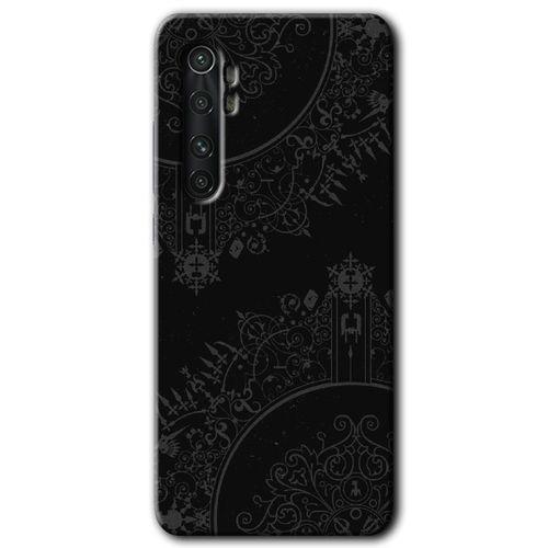 Xiaomi Mi Note 10 Lite Kılıf HD Desen Baskılı Arka Kapak - Siyah Mandala + Kırılmaz Cam