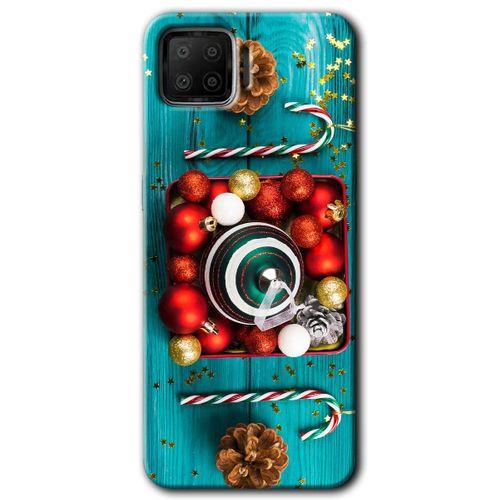 MRCİLETİSİM Oppo A73 Kılıf HD Desen Baskılı Arka Kapak + Temperli Cam - Christmas