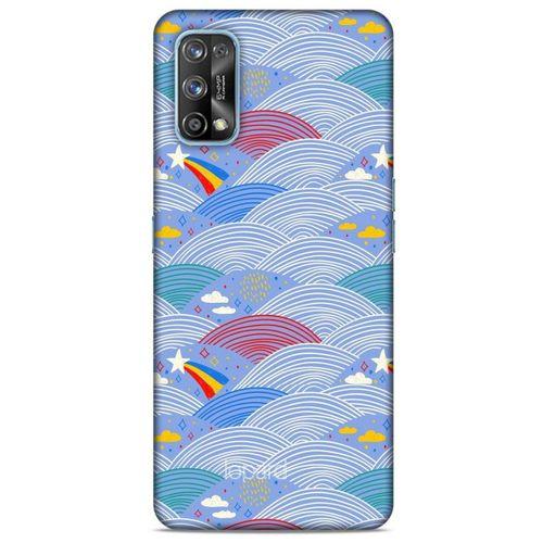 Oppo Realme 7 Pro Kılıf Pastel Renkler (2) Kabı Mor Beyaz