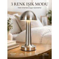 Modern Mantar Masa Lambası Dokunmatik 3 Işık Modlu  Kablosuz Led Yeni Nesil
